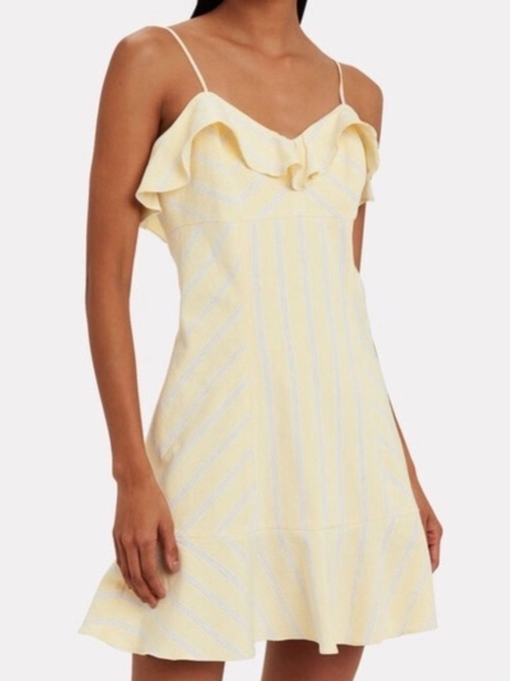 INTERMIX Women’s Yellow Ruffle Sundress - Spaghetti Strap
